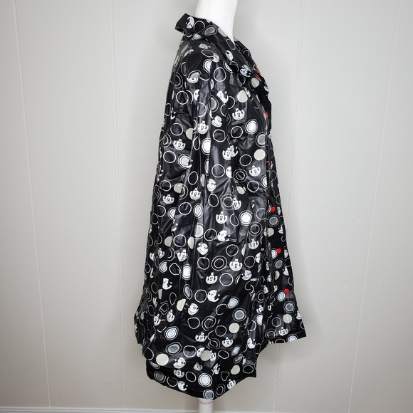 Disney Mickey Snap Front PVC Vinyl Raincoat  Size XXL Rain Jacket Slicker Black. - Picture 6 of 12